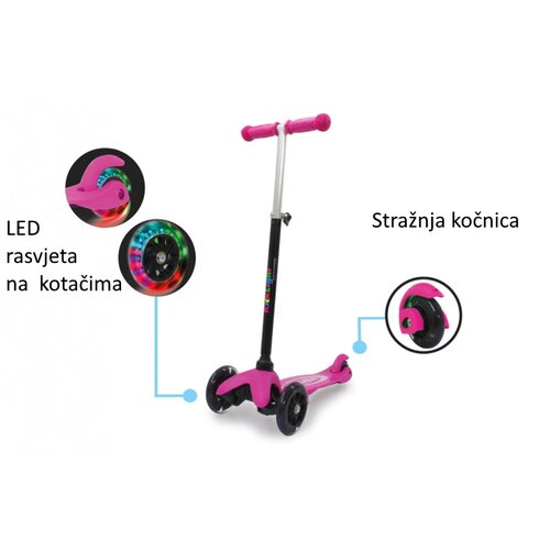 JAMARA romobil za djecu, 3 kotača, svjetla na kotačima, rozi, (4042774453435) Cijene