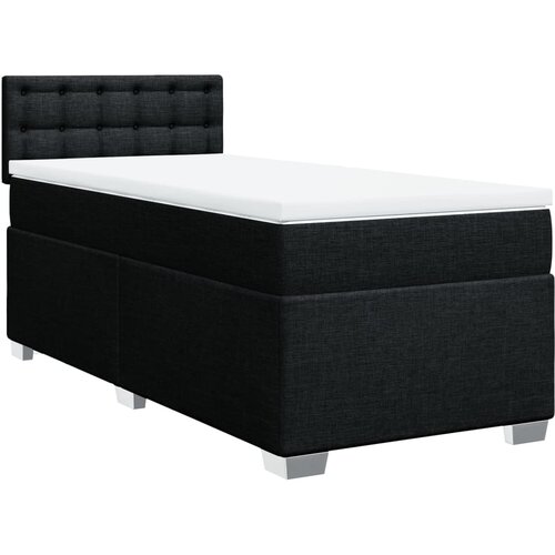  Krevet s oprugama i madracem crni 100 x 200 cm od tkanine Slike