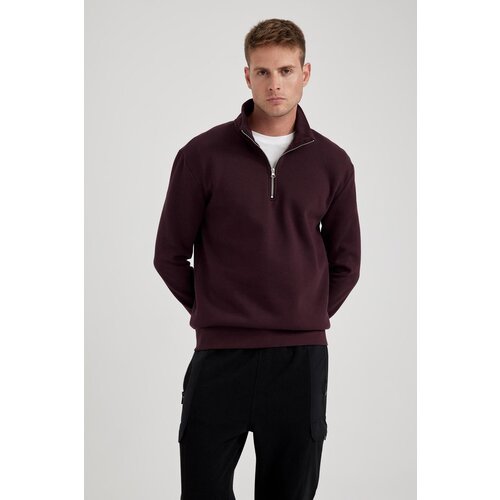 Defacto Comfort Fit Zippered Stand-up Collar Sweatshirt Cene