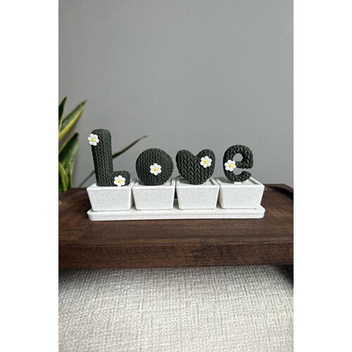 Aberto Design dekorativna figura love cactus, belo-zelena Cene