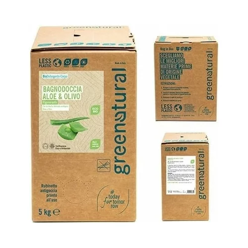 Greenatural Gel za prhanje Aloe Vera & Olive - 5 kg