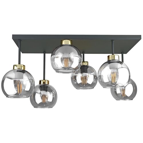  Plafonski luster NESSA 6xE27/60W/230V crni/zlatni/prozirni Cene