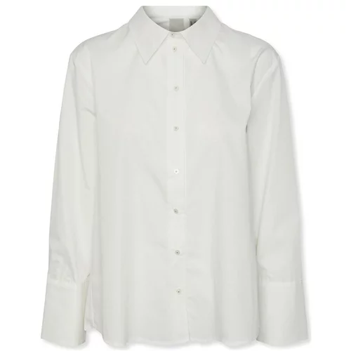 Y.a.s Topi & Bluze YAS Roya Shirt L/S - Star White Bela