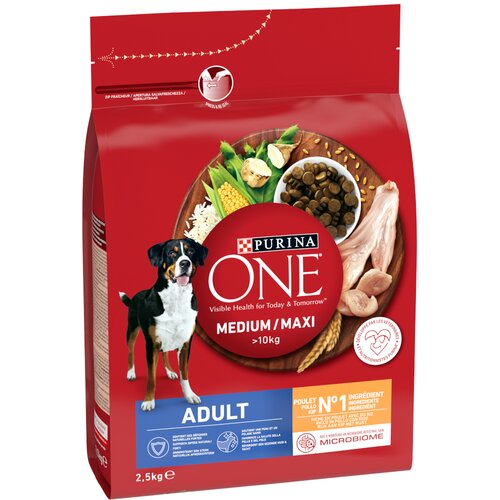 Purina ONE Medium/Maxi Adult piletina - Sparpaket: 2 x 2,5 kg Cijene