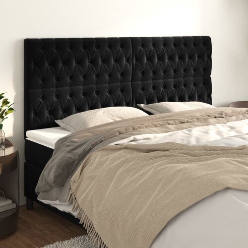 vidaXL Uzglavlje 4 kom crni 100x7x78/88 cm baršunasti Cijene