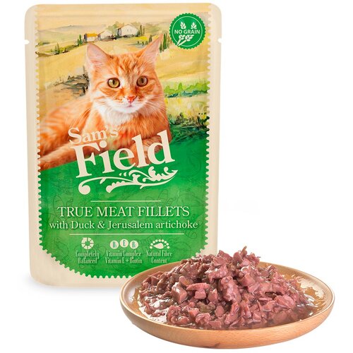 Sam's Field hrana za odrasle mačke, pačiji file s jerusalemskom artičokom, 85 g Cene