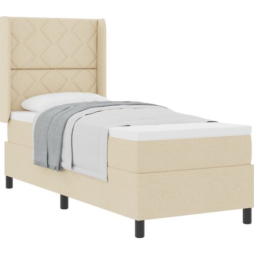 vidaXL Box spring krevet s madracem Krema 90 x 190 cm tkanina Cene