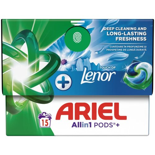 Ariel All in one PODS® +Touch of Lenor Fresh Air kapsule za pranje veša, 15kom Cene
