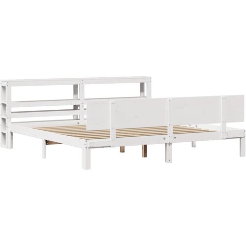 VidaXL Okvir kreveta s uzglavljem bez madraca bijeli 200x200 cm Slike
