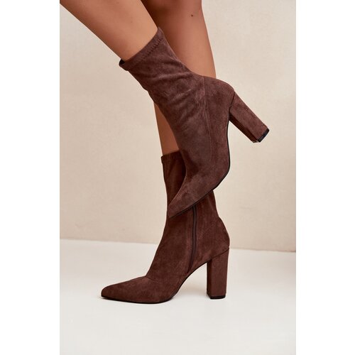 Boto Women&amp;#039;s Block Heel Ankle Boots with Stitching Brown Rosivelle Slike