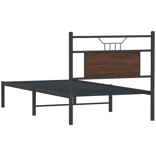 VidaXL Okvir kreveta bez madraca smeđa boja hrasta 75x190 cm drveni Slike