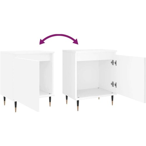 VidaXL Noćni ormarići 2 kom bijeli 40 x 30 x 50 cm konstruirano drvo Slike