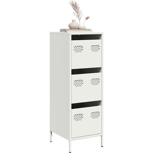 VidaXL Visoka omara bela 39x35x103,5 cm jeklo Slike