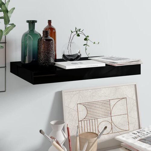  Plutajuća zidna polica visoki sjaj crna 40 x 23 x 3,8 cm MDF Cijene