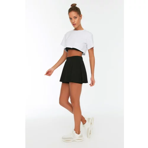 Trendyol Black Double Layer Sports Short Skirt