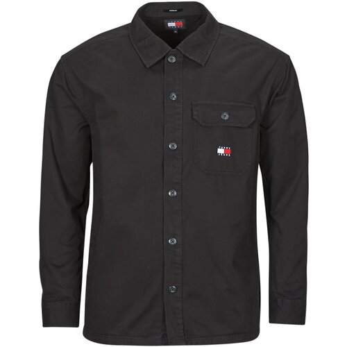 Tommy Jeans Srajce z dolgimi rokavi TJM ESSENTIAL SOLIDOVERSHIRT Črna Slike