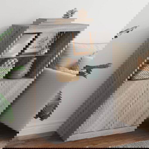 VidaXL Komoda z LED lučkami siva sonoma 60,5x37x100 cm Slike