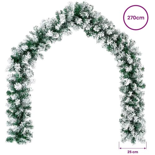  Božićni vijenci Zelena i bijela 270 cm PVC - Bijela bez LED svjetala Slike