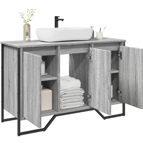 VidaXL Ormarić za umivaonik boja hrasta 91x35x60 cm konstruirano drvo Slike