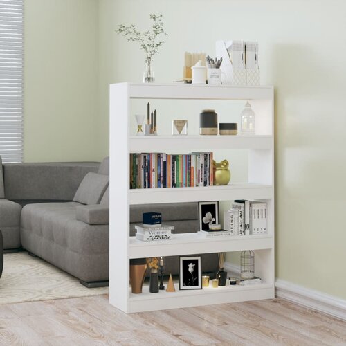 vidaXL knjižna omara/pregrada visok sijaj bela 100x30x135 cm Cene