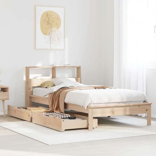 vidaXL Krevet s regalom za knjige bez madraca 90x190 cm od borovine Cene