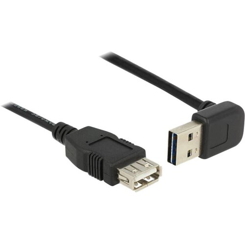 Delock USB 2.0 priključni kabel \, kotni [1x USB 2.0 vtič A - 1x USB 2.0 vtičnica A] 1 m črn obojestransko uporaben Stecke, (20416390) Cene