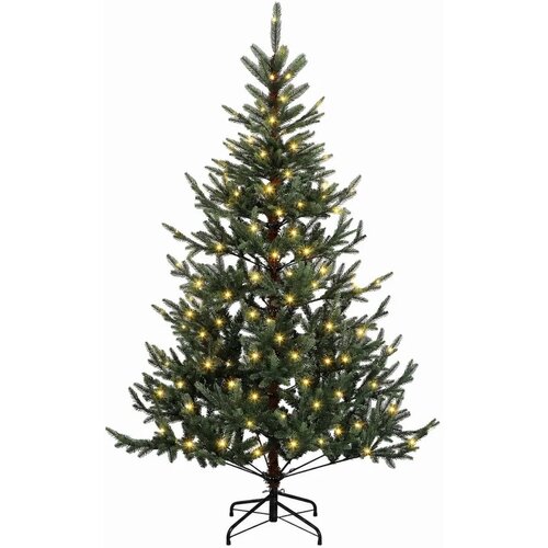  Umjetno božićno drvce s nogom 150 cm 150 LED lampica - Zelena 150 cm s LED svjetlima Slike