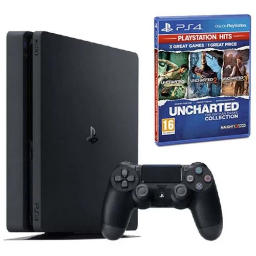 Playstation 4 500GB F Chassis Black + Uncharted Collection HITS PS4