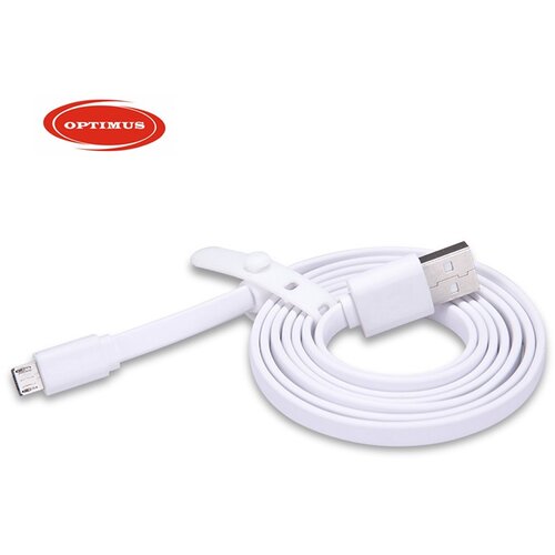 Optimus usb data kabel (2m, micro usb na usb-a, ravni/flat, bijeli) Cene