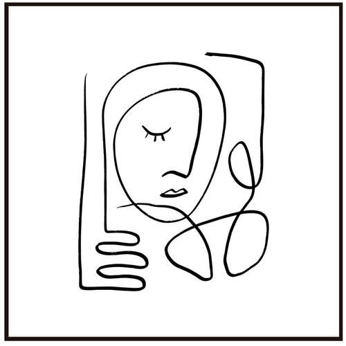 Styler Plakat v okvirju 50x50 cm Linear Face - Styler Slike
