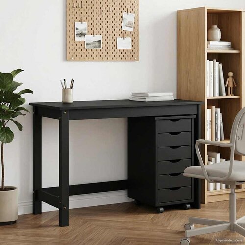  Set stola i pokretnog ormara MOSS 2 pcs Crna Cijene