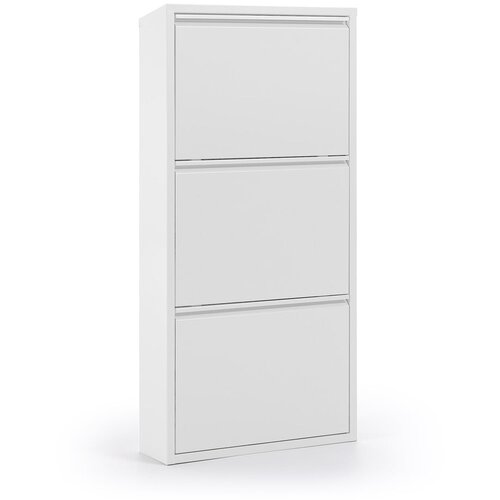 Kave Home bijeli metalni cipelar s 3 preklopne ladice rox Slike