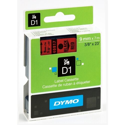 Dymo Trak Dymo D1 40917, 9 mm 7 m (črna/rdeča), original Cene