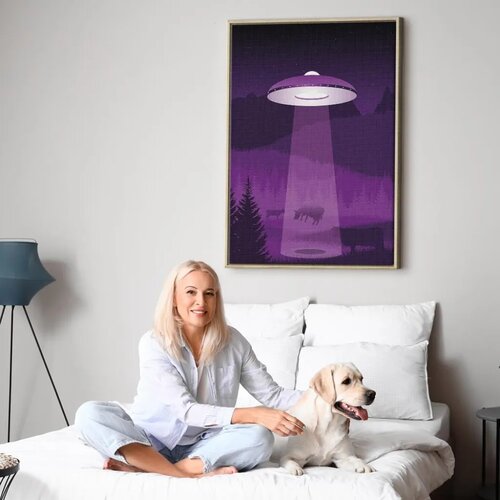  Slika - Ufo (1 Part) Vertical 60x90 U prirodnom drvenom okviru Cene