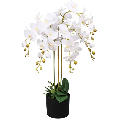 vidaXL Umjetna orhideja s posudom 75 cm bijela