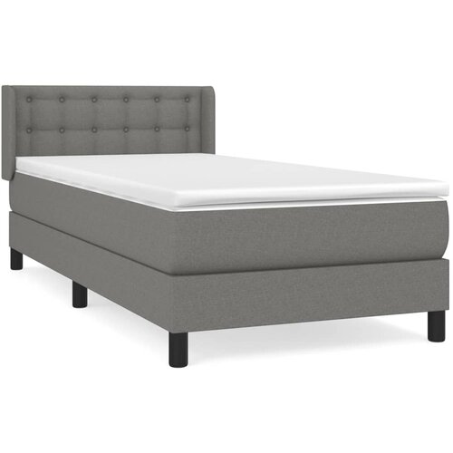 Maison Chic Box spring postelja - Vzmetna postelja z vzmetnico temno siva 90x200 cm blago SL7103, (21905175) Slike