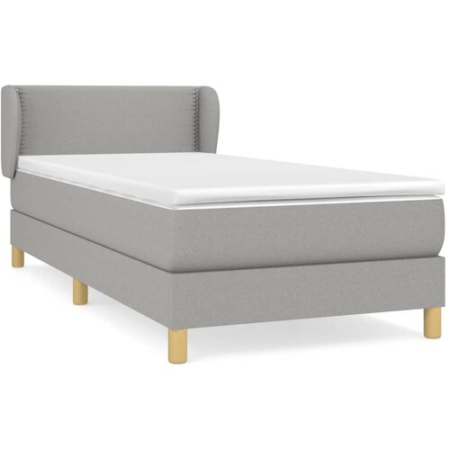 Maison Chic Box spring postelja - Vzmetna postelja z vzmetnico svetlo siva 90x200 cm blago SL13577, (21904212) Slike