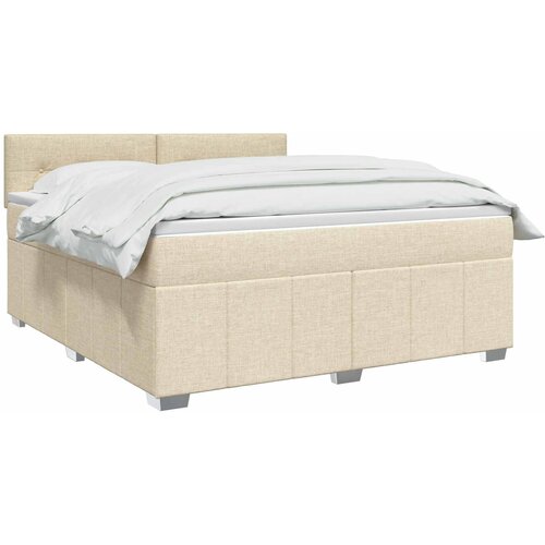 Boxspring krevet s madracem Krem 140 x 190 cm Tkanina Slike
