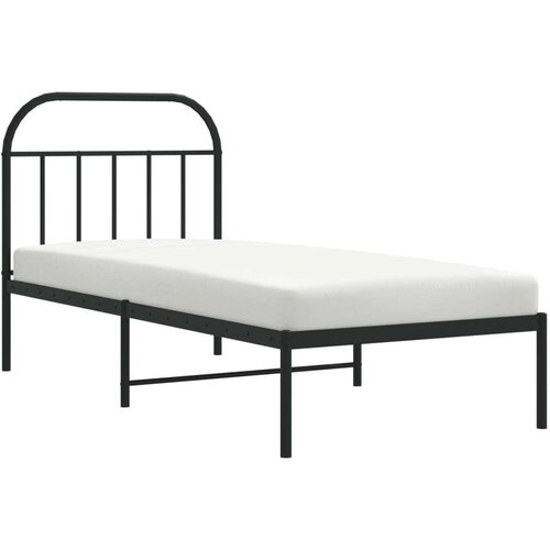 vidaXL Kovinski posteljni okvir z vzglavjem črn 90x200 cm Cene