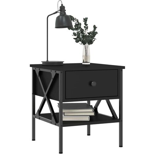 VidaXL Noćni ormarići 2 kom crni 40 x 42 x 45 cm od konstruiranog drva Slike