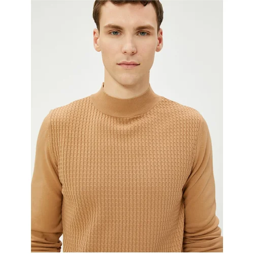 Koton Half Turtleneck Sweater Knitwear Textured Slim Fit Long Sleeves