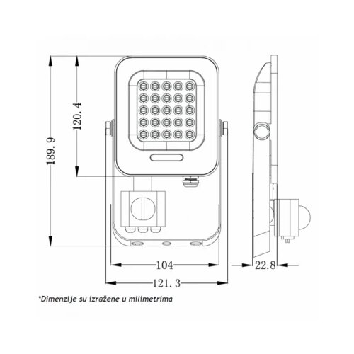  LED REFLEKTOR IK03 20 W 6500K SENZOR Cene
