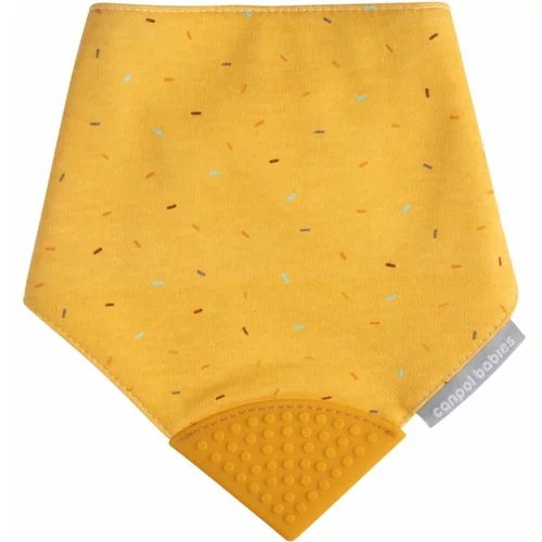 Canpol Cloth Bib with Teether slinček z grizljajočim delom Yellow 1 kos
