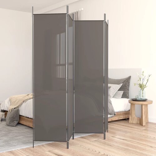 Sobna pregrada s 4 panela antracit 200 x 220 cm od tkanine Cijene