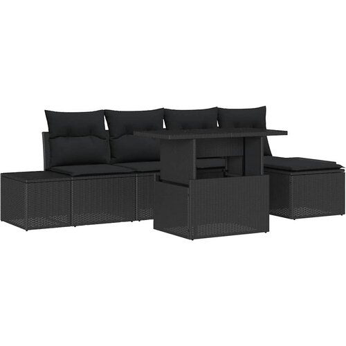  Sjedeća garnitura za vrt 6 kom. Bež poliratan 294 x 117 x 85 cm Slike
