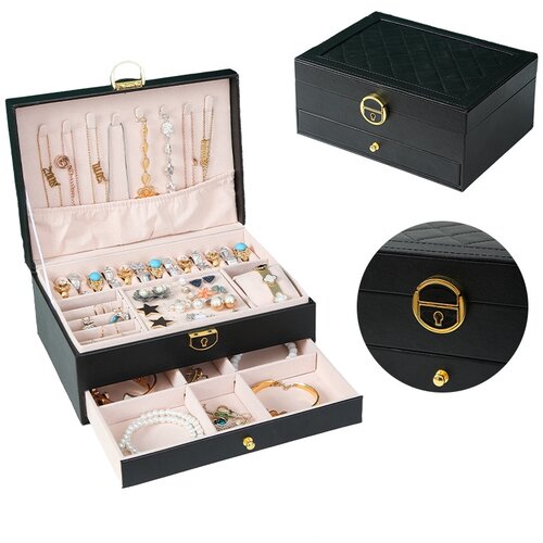 INF Organizator za nakit &amp;Scaron;katla za nakit z 1 predalom Black, (21540810) Slike