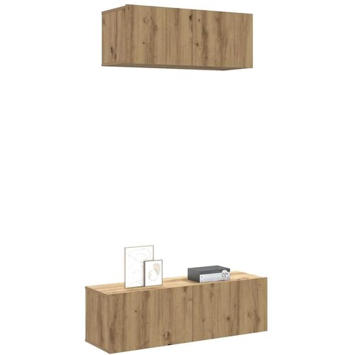 VidaXL TV omara 2-delna stenski artisan hrast inženirski les Slike