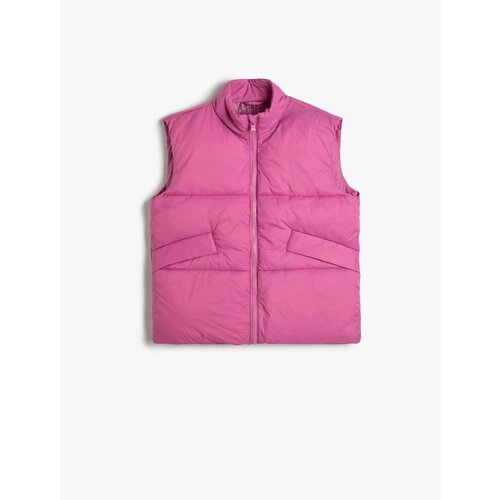 Koton Puffer Vest Stand Collar Zippered Pocket Cene