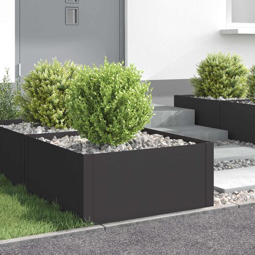  Ograda oko Travnjaka 4 pcs 60 x 60 x 35 cm Čelik Crna Cene