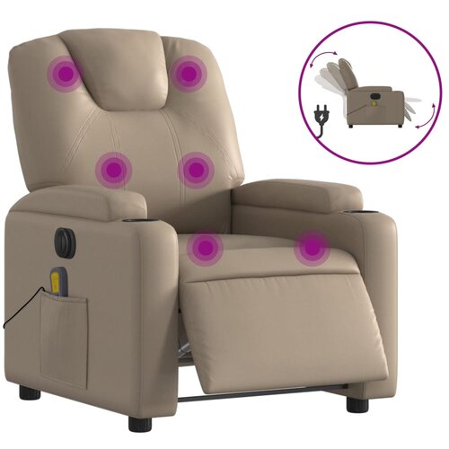 Maison Chic Električni masažni naslanjač - Relax naslanjač kapučino umetno usnje, (22134828) Cene